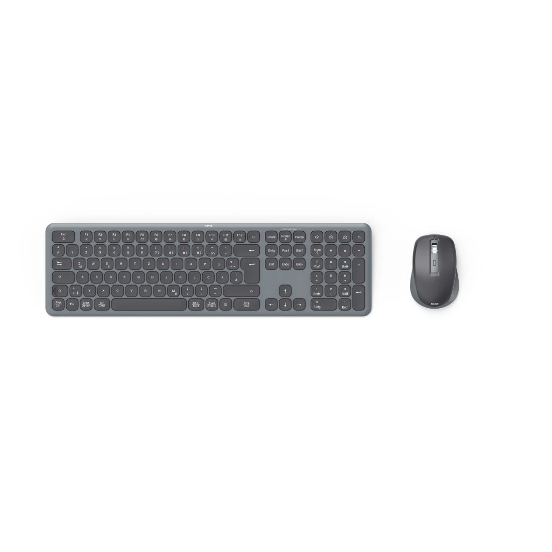 Hama Multi-Device-Tastatur-Maus-Set WKM-550 , kabellos, Funk/BT, SW, QWERTZ DE Kabellos Tastatur