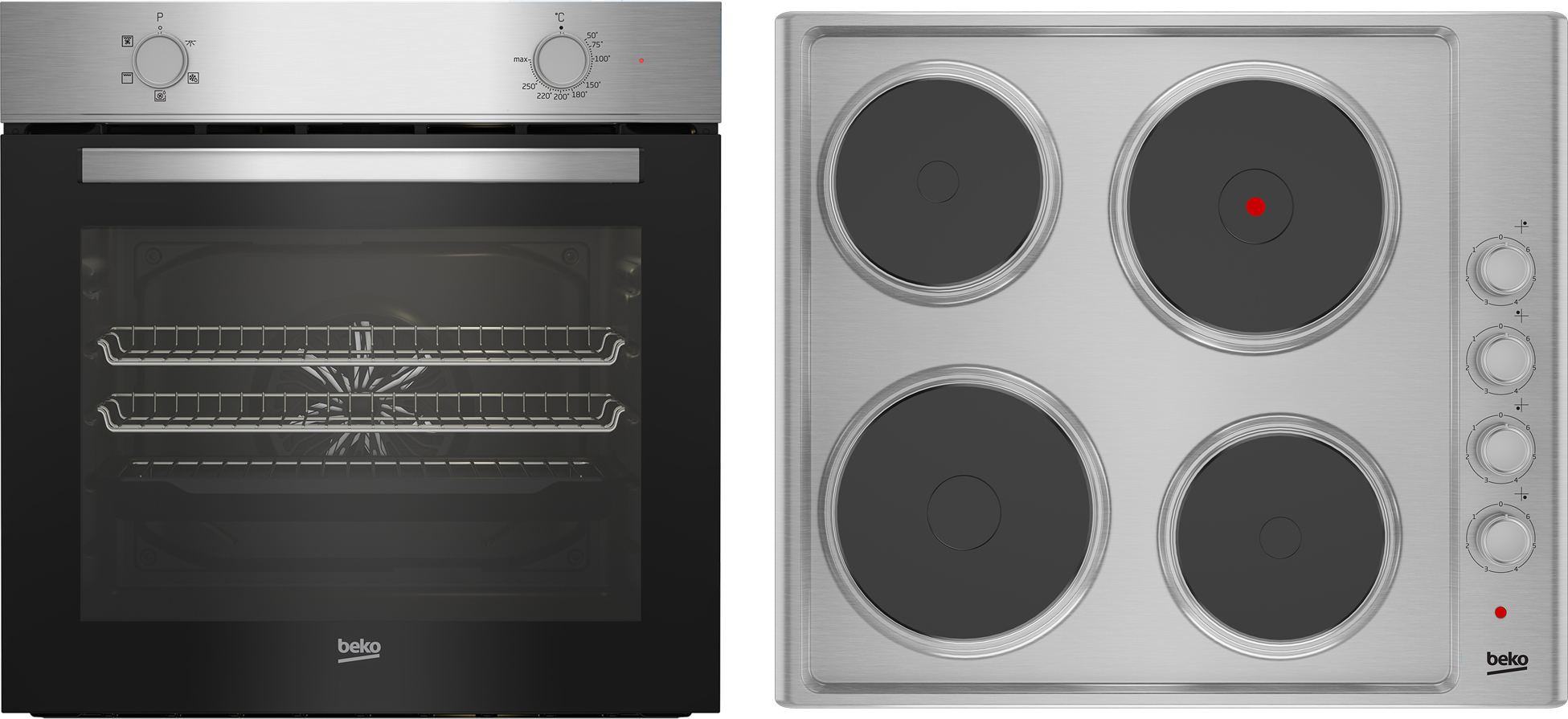 Beko BBSF211SX Integrated AeroPerfect Fan Oven with RecycledNet™ and Sealed Plate Hob Package – image 1
