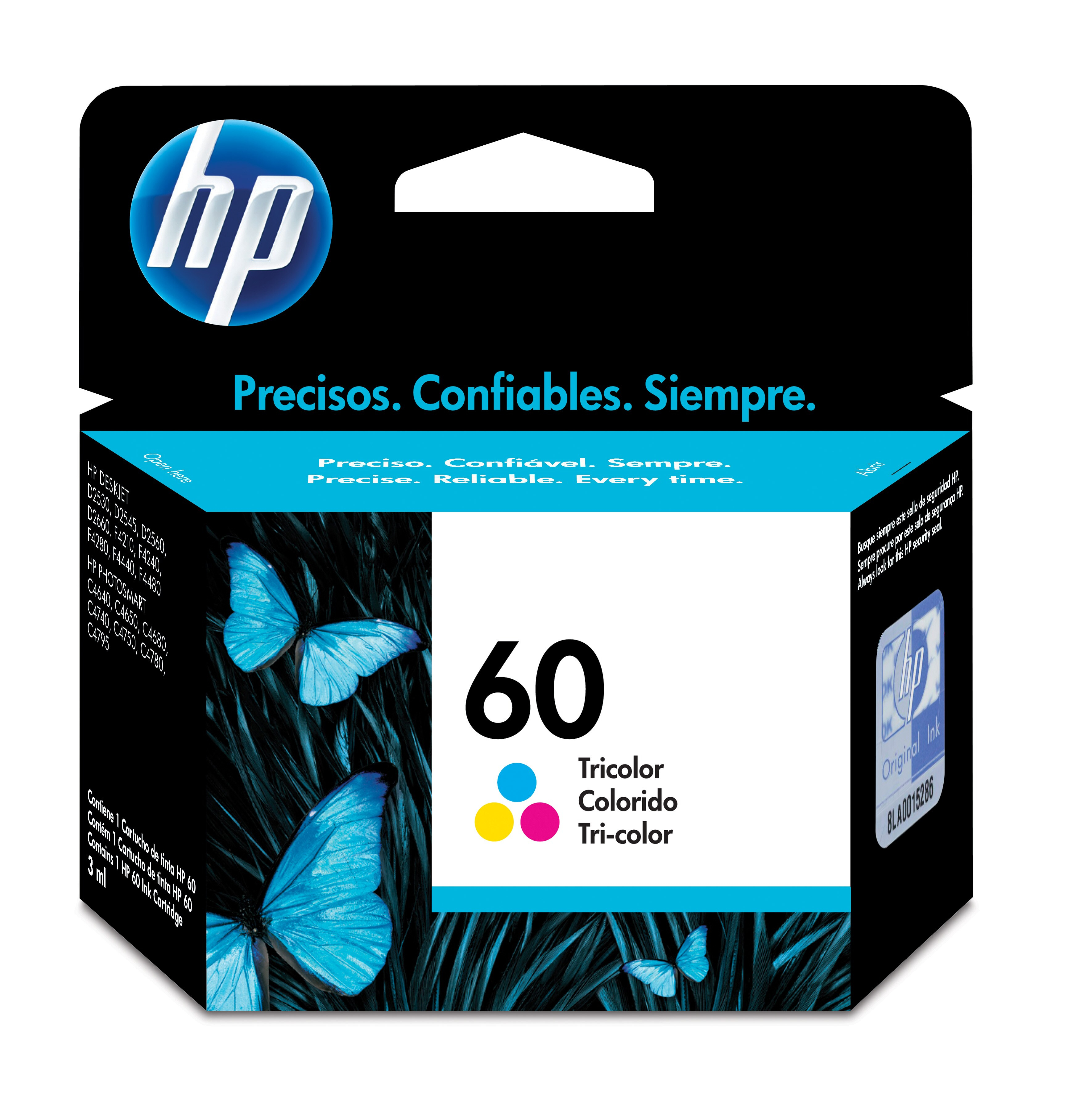 Cartucho de Tinta HP 60 - Tricolor - Original - (CC643WL) - CC643WL