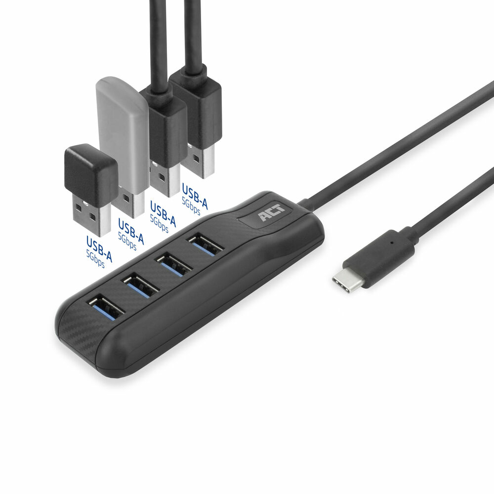 ACT AC6420 interface hub USB 3.2 Gen 1 (3.1 Gen 1) Type-C 5000 Mbit/s Black – image 4