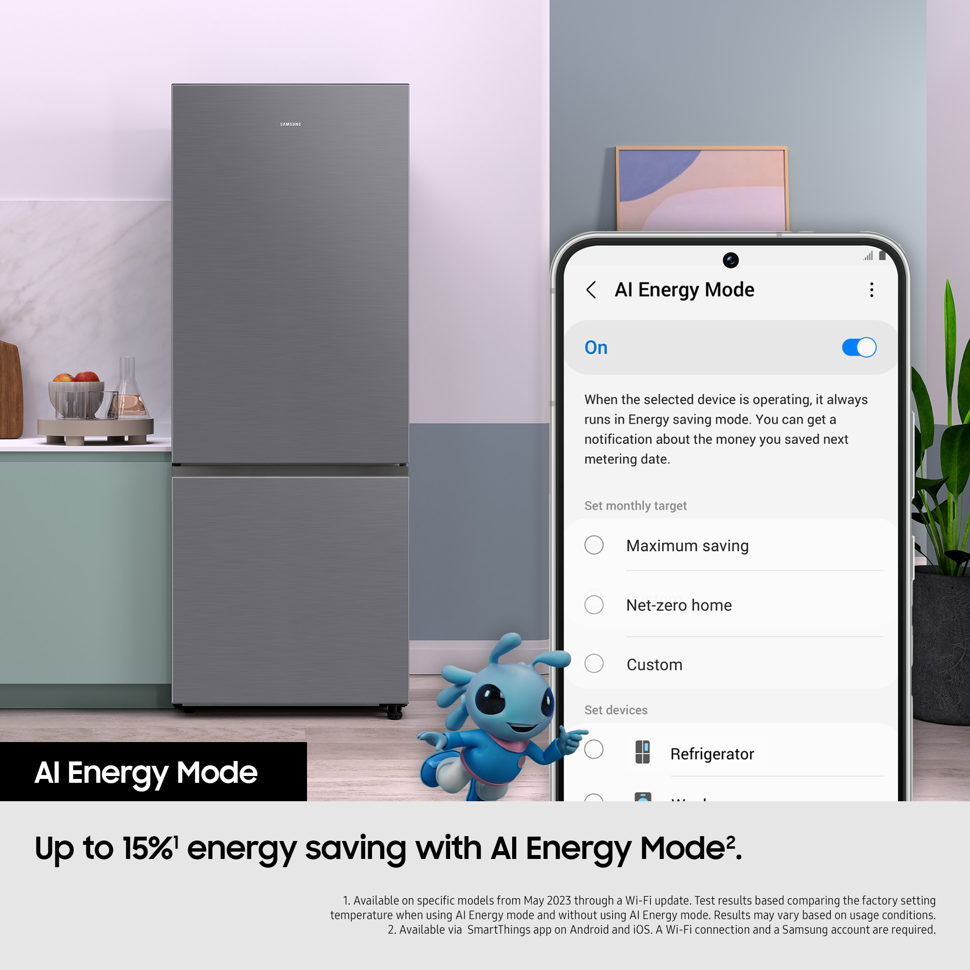 Samsung Bespoke RR39C76K312/EU Tall One Door Fridge with SpaceMax™ Technology – Glam Navy – image 7