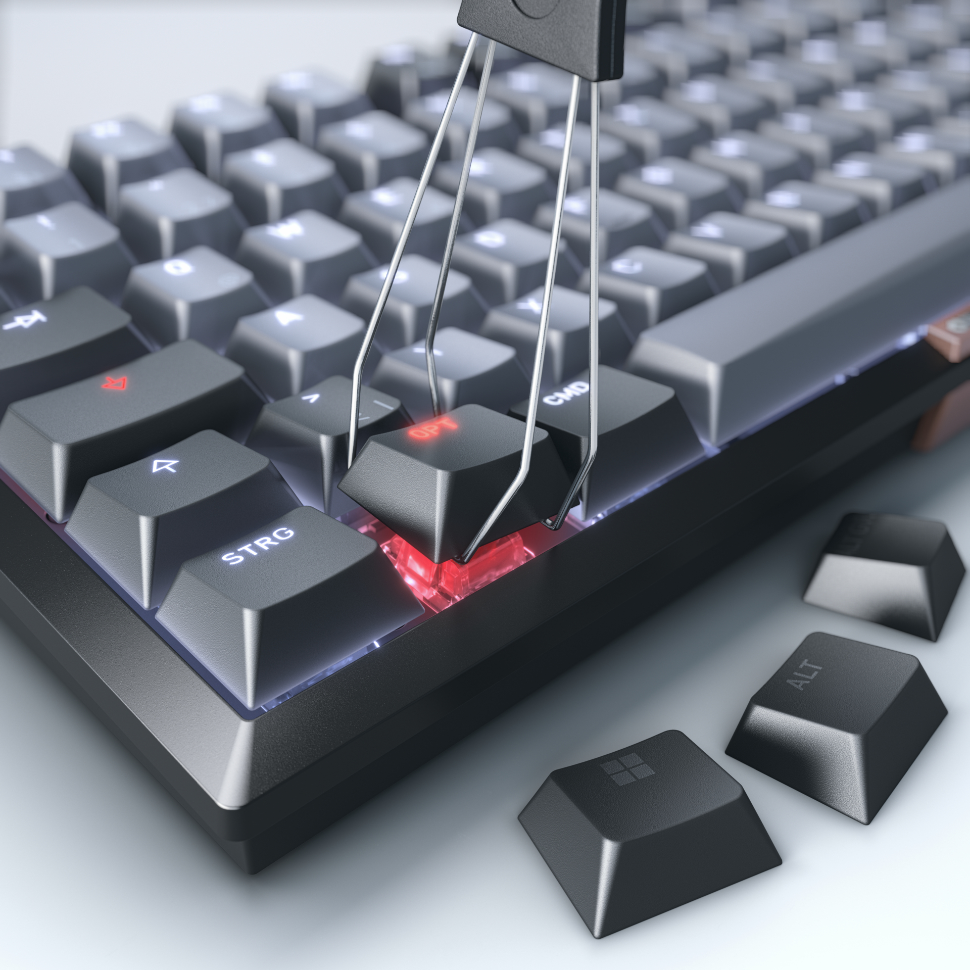 CHERRY KW 300 MX Wireless Tastatur DE MX Silent rot TKL 75%