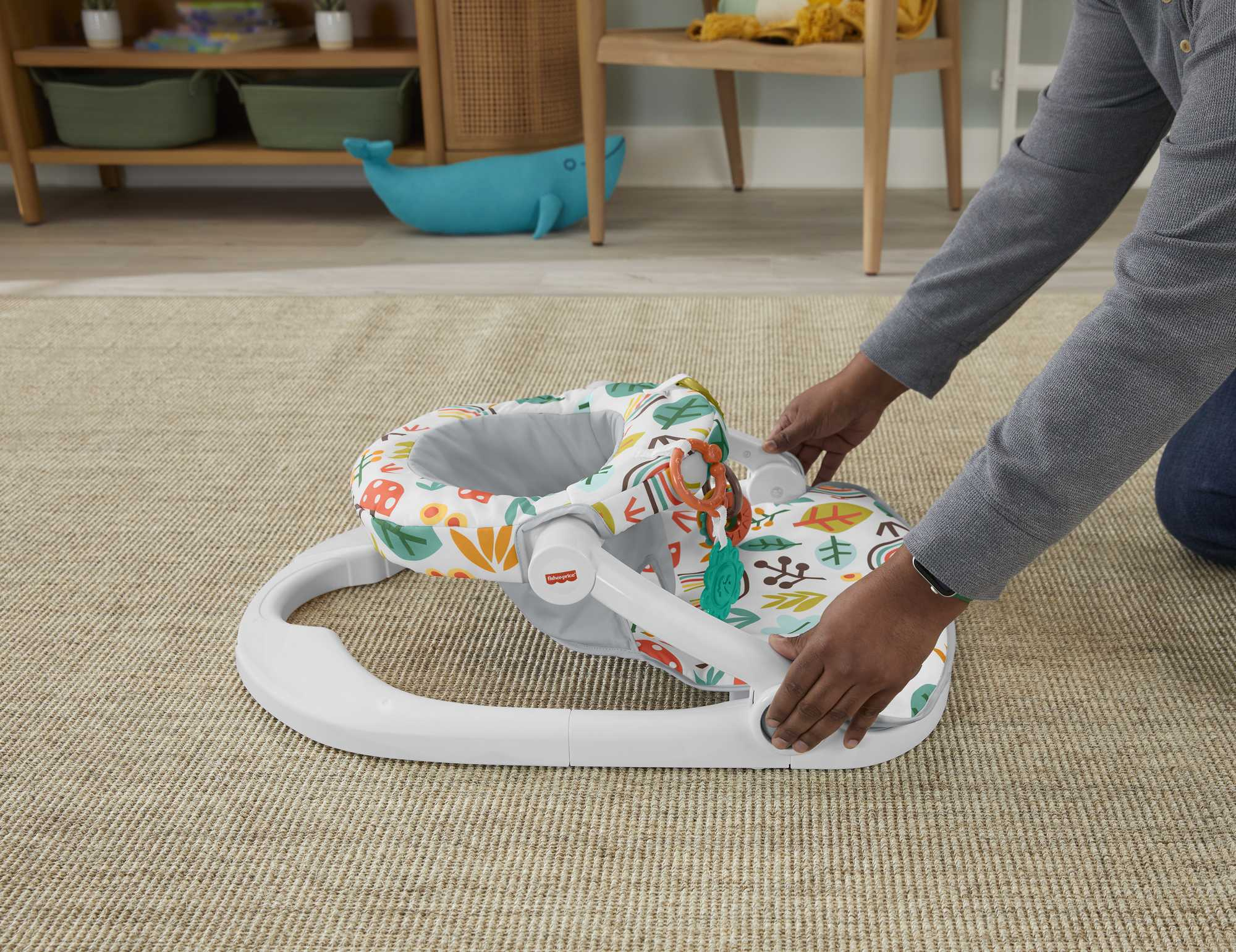Resim Fisher-Price HNR19 Kumaş Mama Sandalyesi, Çok Renkli Desen