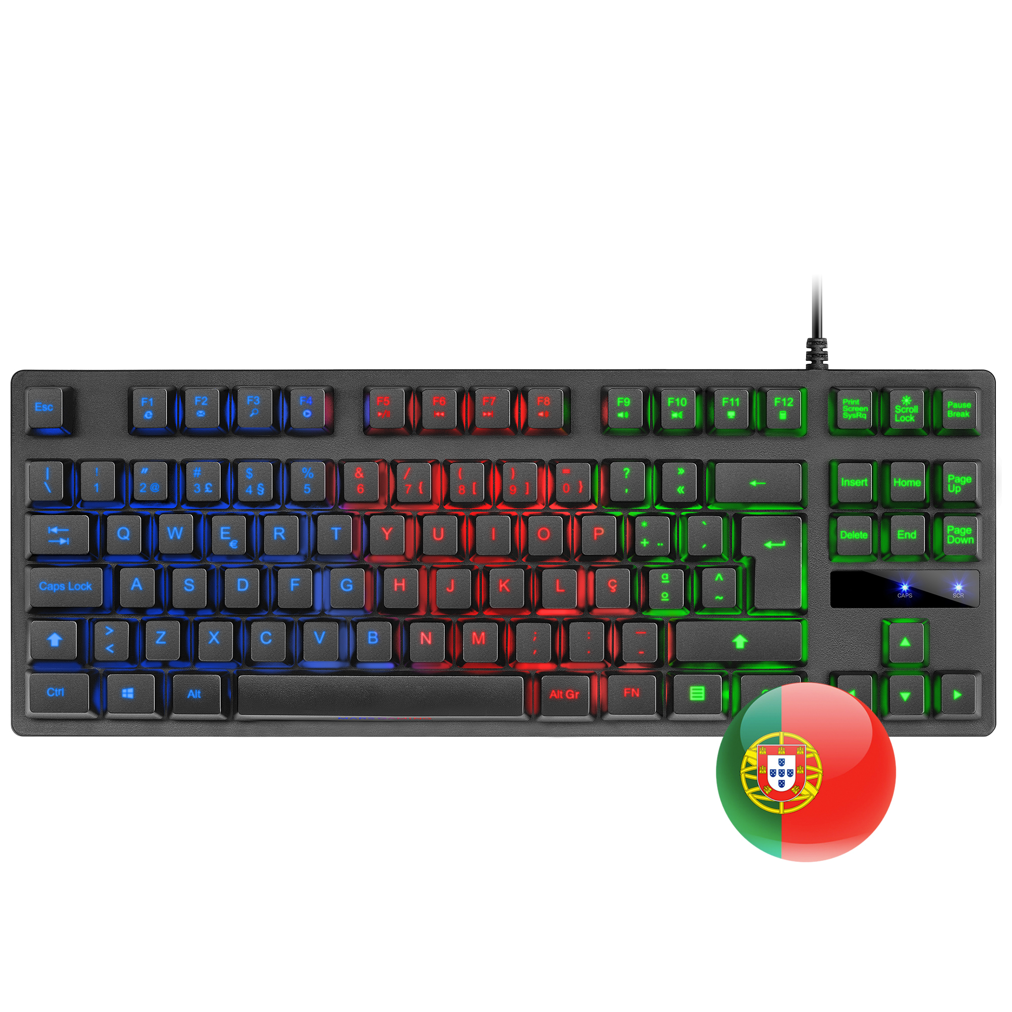 Mars Gaming MK02 Black Gaming Keyboard H-Mech FRGB TKL Antighosting Portuguese Language