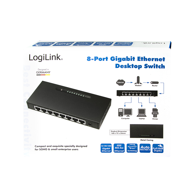 LogiLink NS0111 network switch Gigabit Ethernet (10/100/1000) Black – image 4