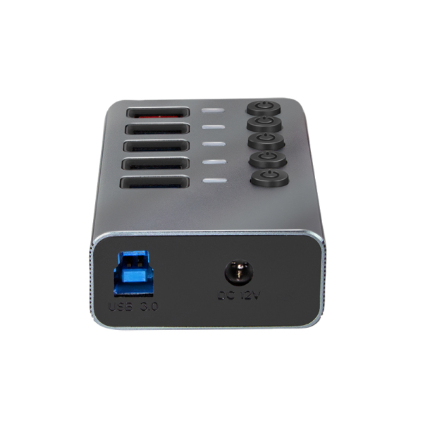 LogiLink UA0386 interface hub USB 3.2 Gen 1 (3.1 Gen 1) Type-B 5000 Mbit/s Grey – image 3