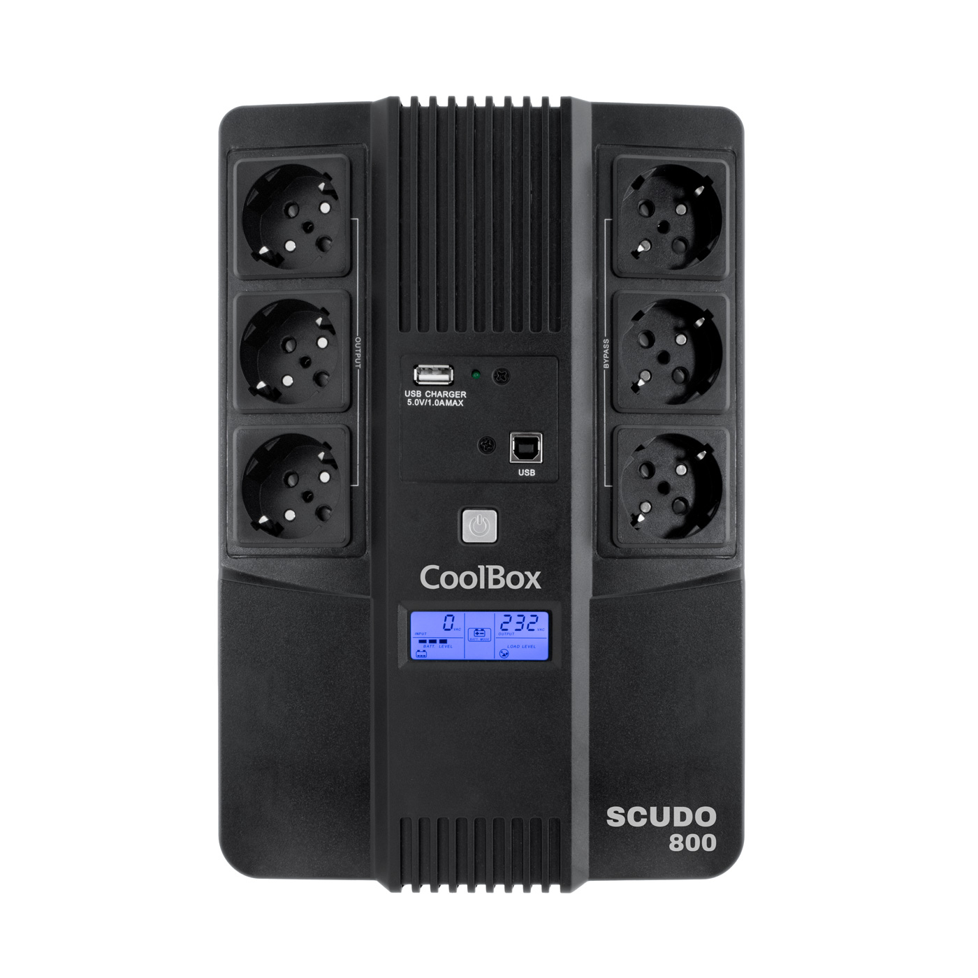 CoolBox Scudo 3 LCD 800VA gruppo di continuità (UPS) A linea interattiva 08 kVA 480 W 6 presa(e) AC