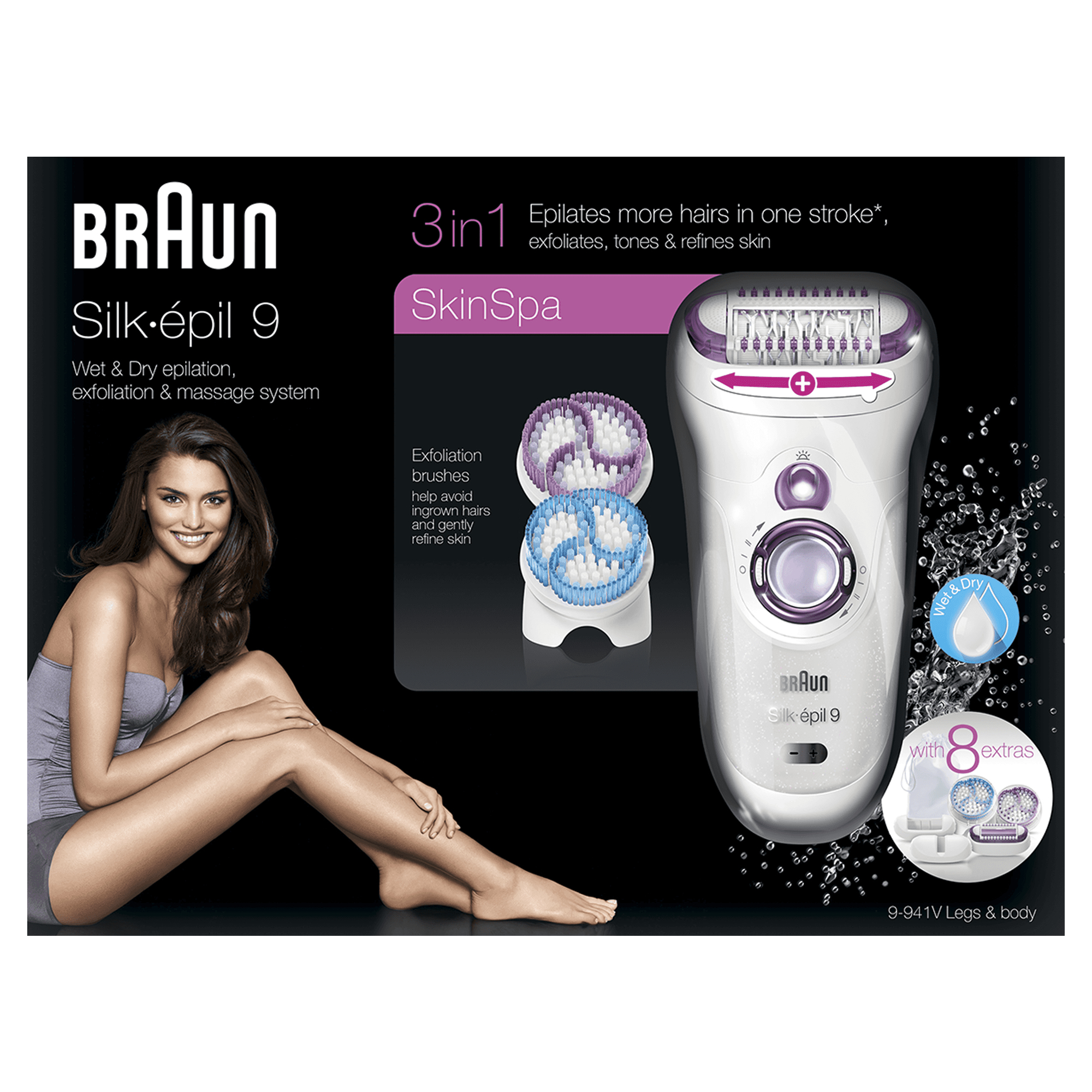 Braun Silk-épil 9 81632127 epilator 40 tweezers White, Violet – image 2