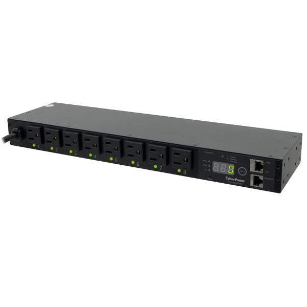 CyberPower PDU15SW8FNET power distribution unit (PDU) 8 AC outlet(s) 1U Black – image 1