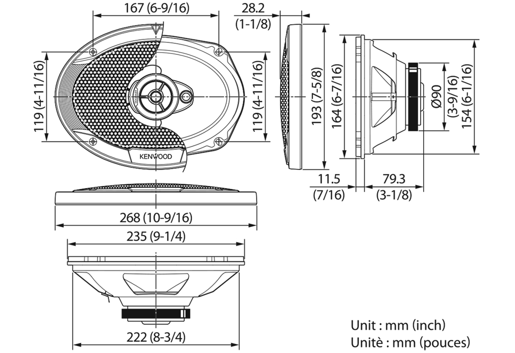 Kenwood KFC-S6976EX car speaker Oval 3-way – image 2