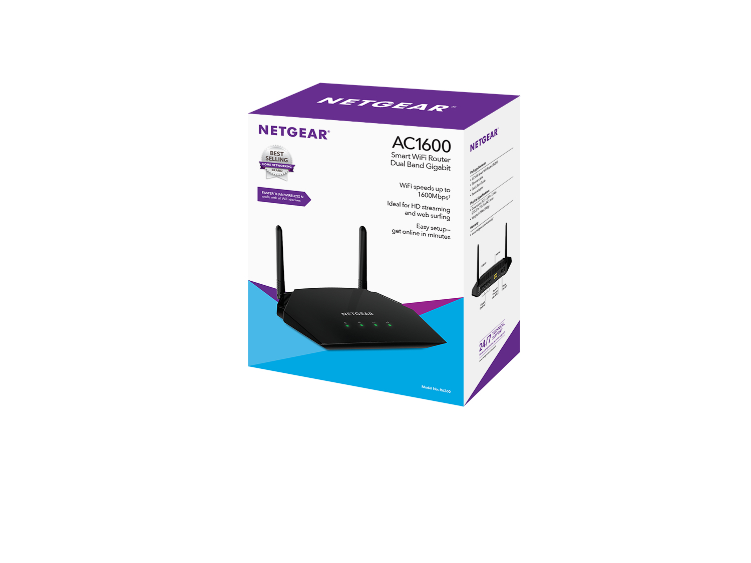 NETGEAR R6260 wireless router Gigabit Ethernet Dual-band (2.4 GHz – image 2