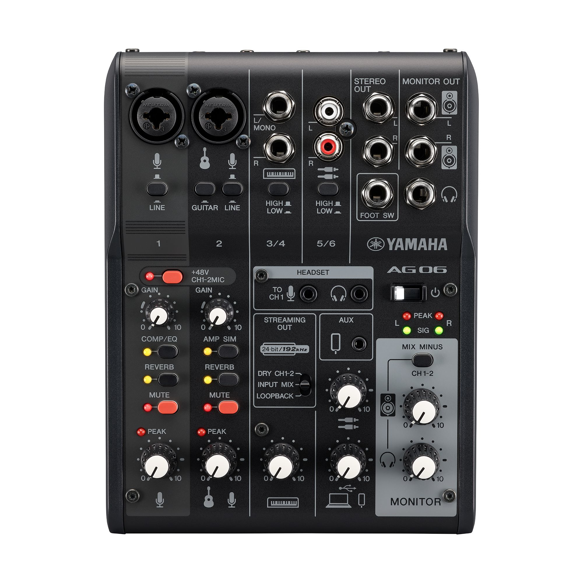 Yamaha AG06MK2B audio mixer 6 channels Black