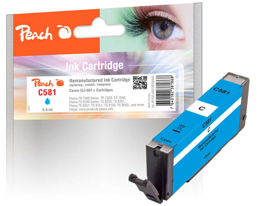Peach 320443 ink cartridge 1 pc(s) Compatible Cyan