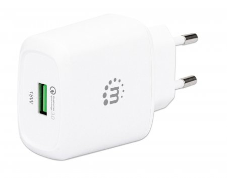 Manhattan Wall/Power Mobile Device Charger (Euro 2-pin), USB-A Port, Output: – image 1