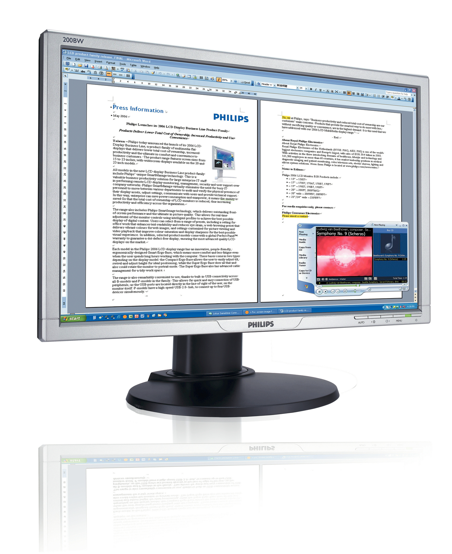 Philips 200BW8ES/00 computer monitor
