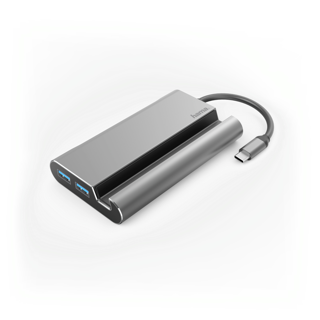 Hama 00135764 laptop dock/port replicator Wired USB 3.2 Gen 1 (3.1 Gen 1) Type-C Black, Grey – image 1