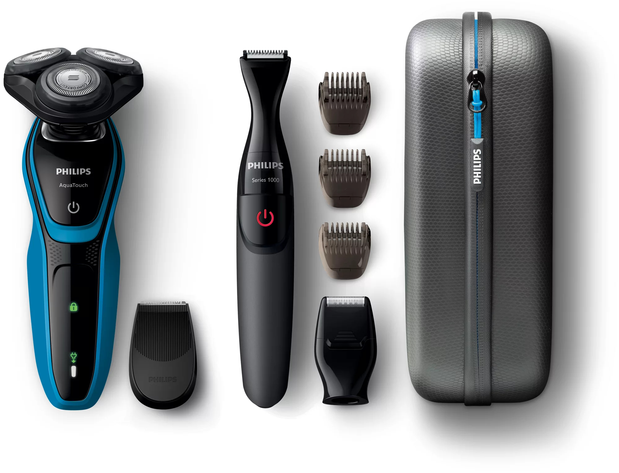 Philips SHAVER Series 5000 S5050/67 men's shaver Rotation shaver Trimmer Black, Blue – image 1