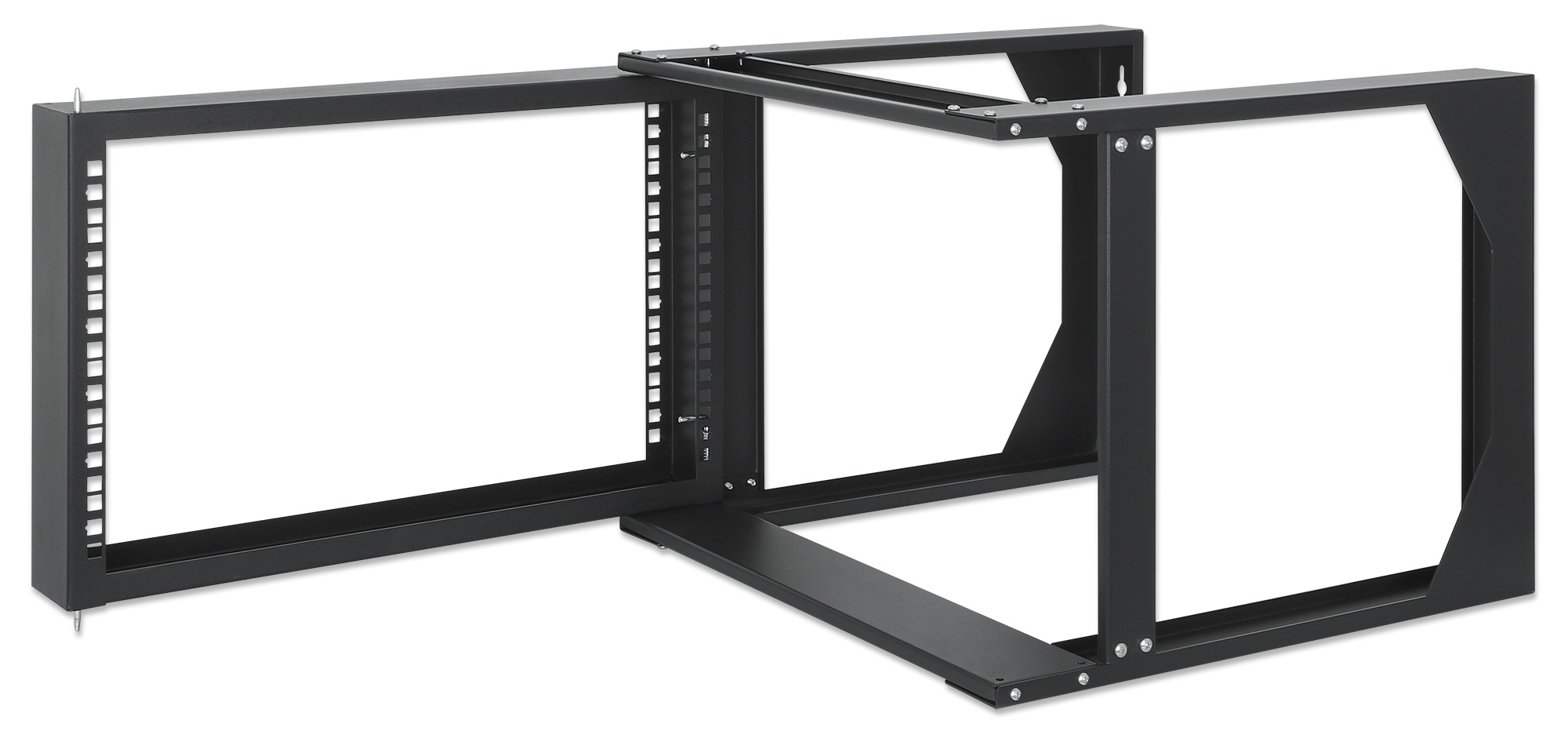Intellinet 19" Wall Mount Open Frame Network Rack, 6U, Front-hinged Swing Frame Flat Pack, 2-Post – image 6