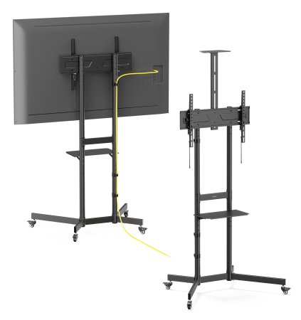 Manhattan Soporte trolley para TV y monitores de 37 a 70 pulgadas, VESA 200x200 a 600x400 mm, máx. 70 kg, negro, compruebe los cuatro orificios de montaje de la parte posterior de la pantalla, garantía de por vida imagen 3