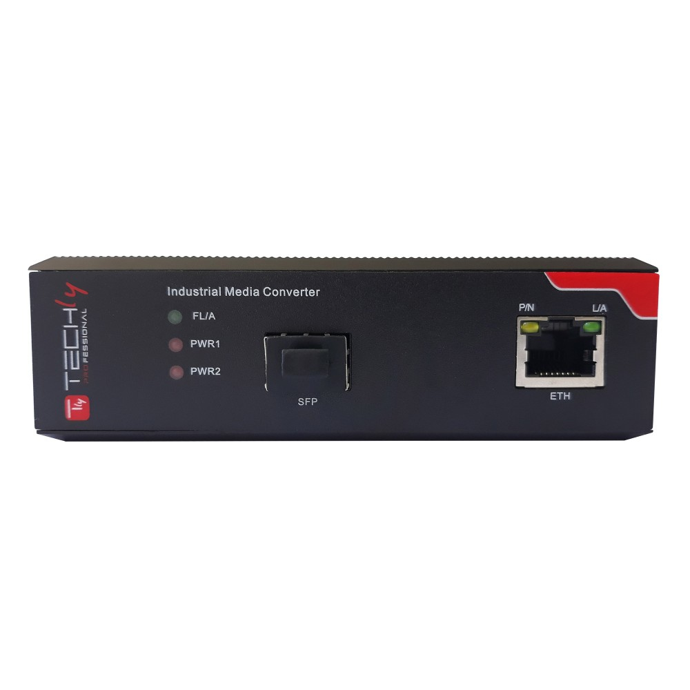 Techly I-SWHUB-IND3100 network media converter 1000 Mbit/s Multi-mode, Single-mode Black – image 2
