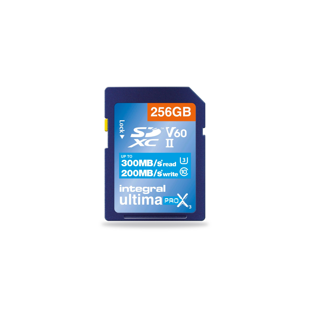 Integral 256GB SDXC UHS-II U3 CL10 V60 UP TO R-300 W-200 MBS – image 2