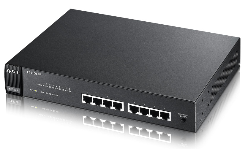 Zyxel ES1100 Unmanaged Power over Ethernet (PoE) 1U Black