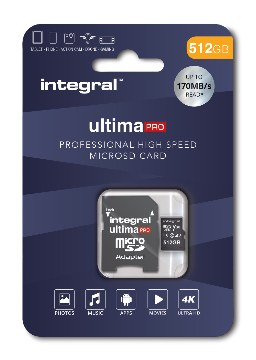 Integral 512GB MICRO SD CARD MICROSDXC UHS-1 U3 CL10 V30 A2 UPTO – image 3