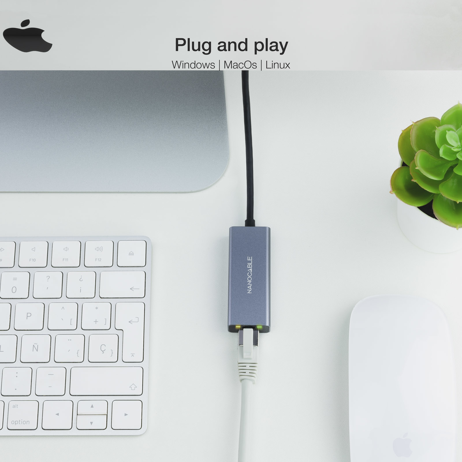 صورة محول شبكة Nanocable 10.03.0406 USB Type-C إلى Gigabit Ethernet