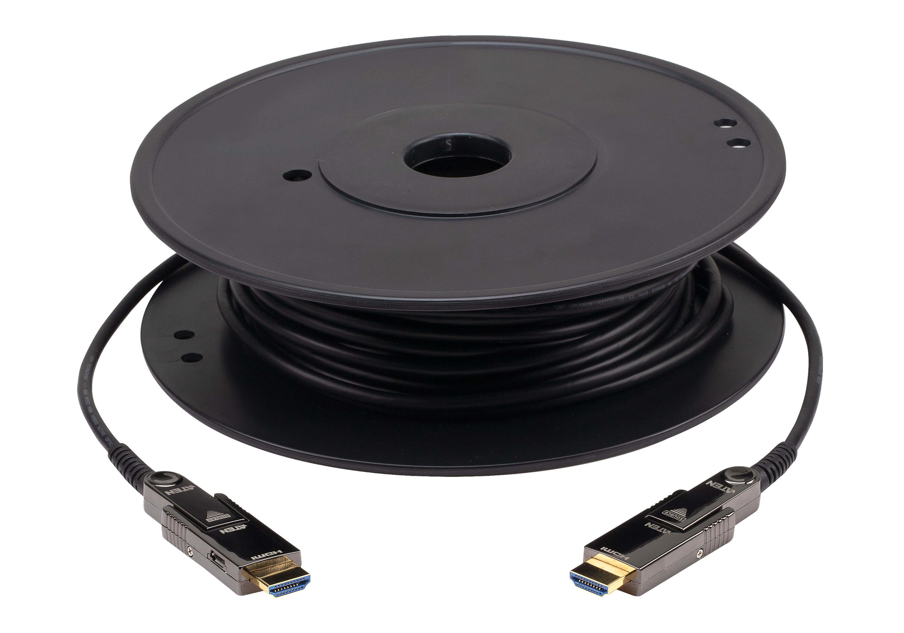 ATEN 2L-7D01H - High Speed - HDMI cable with Ethernet - HDMI male to HDMI male - 10 m - hybrid copper/fibre optic - active, 4K60Hz support - for ATEN VM0202HB, VanCryst VS182B, VS184B