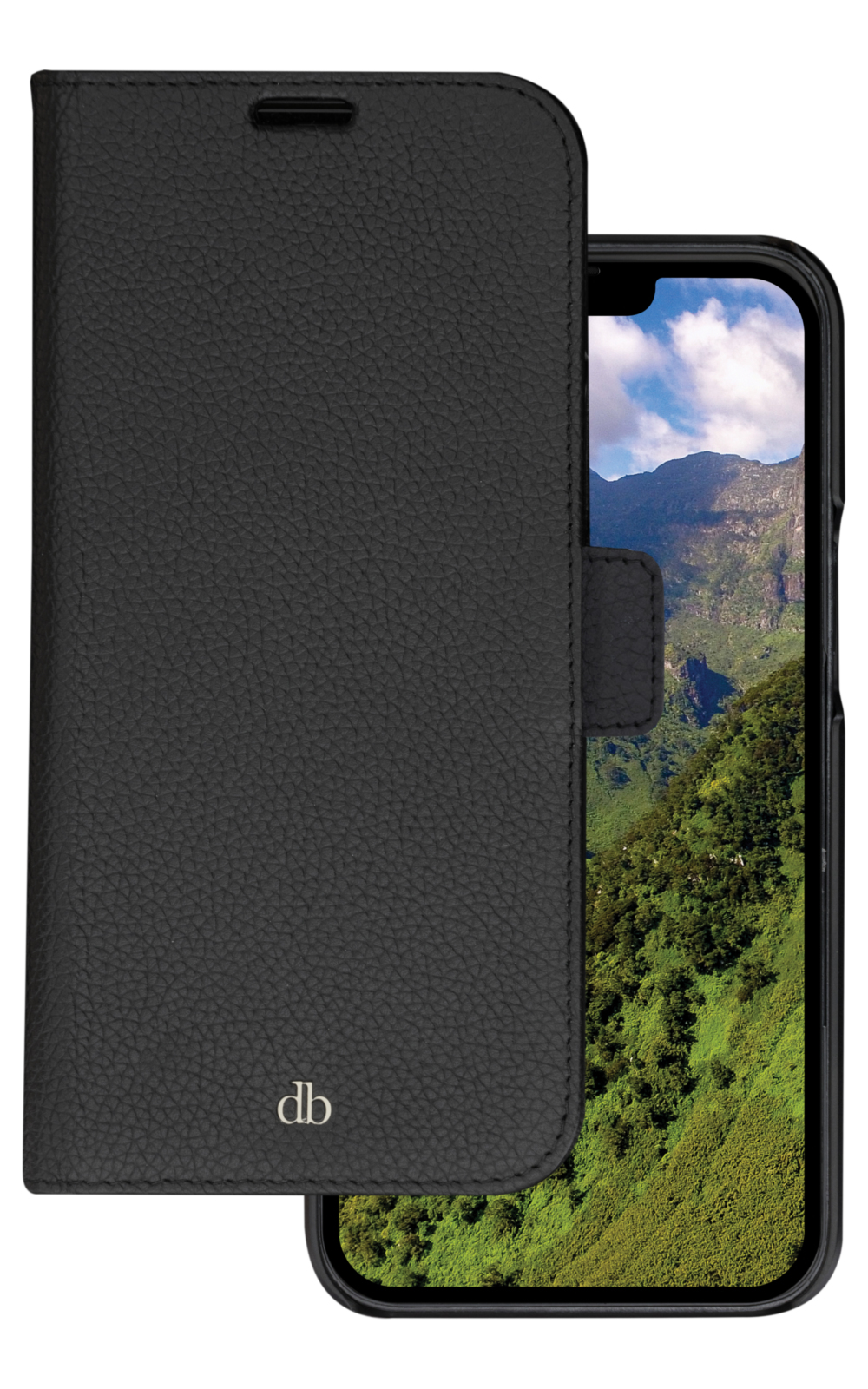 dbramante1928 New York - Flip cover for mobile phone - pebbled full-grain sustainable leather - night black - for Apple iPhone 14 Pro Max