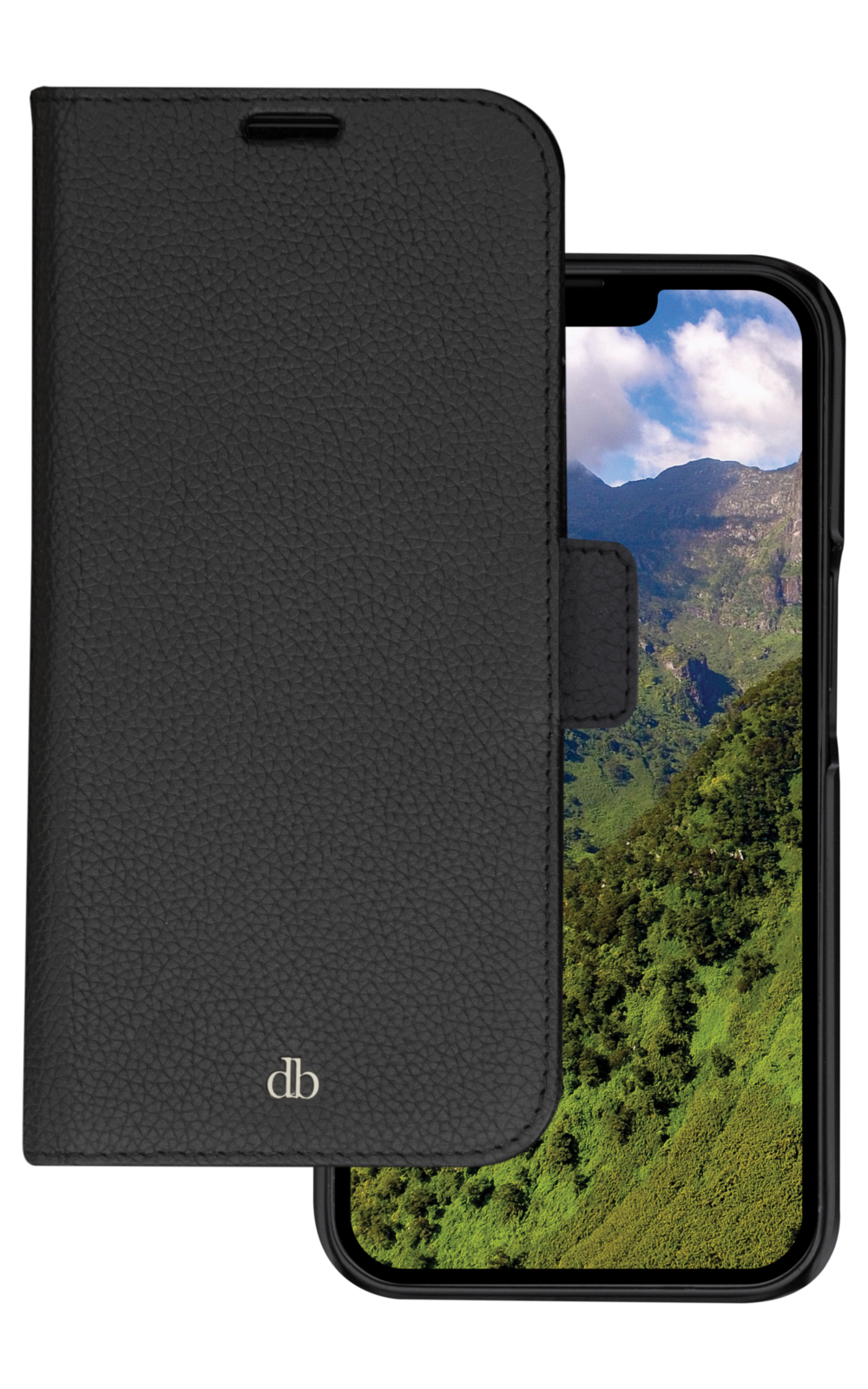 dbramante1928 New York - Flip cover for mobile phone - pebbled full-grain sustainable leather - night black - for Apple iPhone 14 Pro