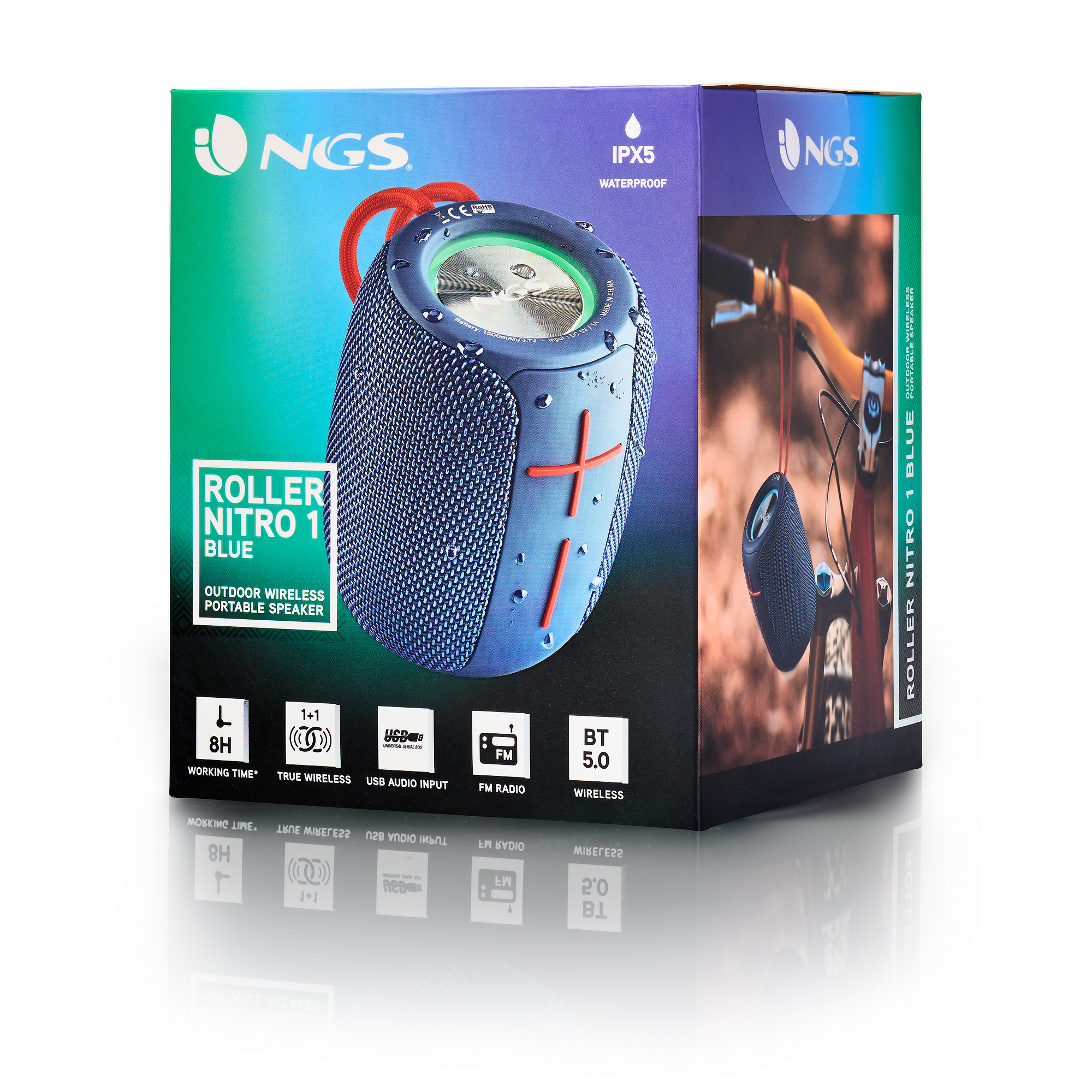 NGS Roller Nitro 1 Stereo portable speaker Blue 10 W image 4