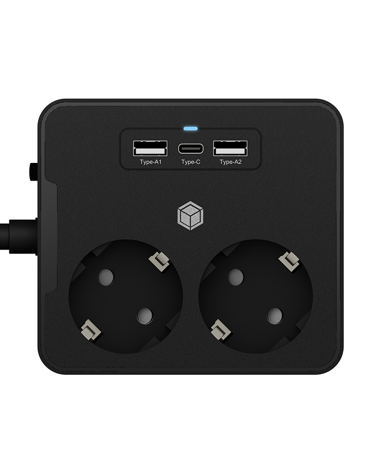 Resim ICY BOX IB-MPS2220B-CH 2'li Priz ve 3 USB'li Güç Kaseti