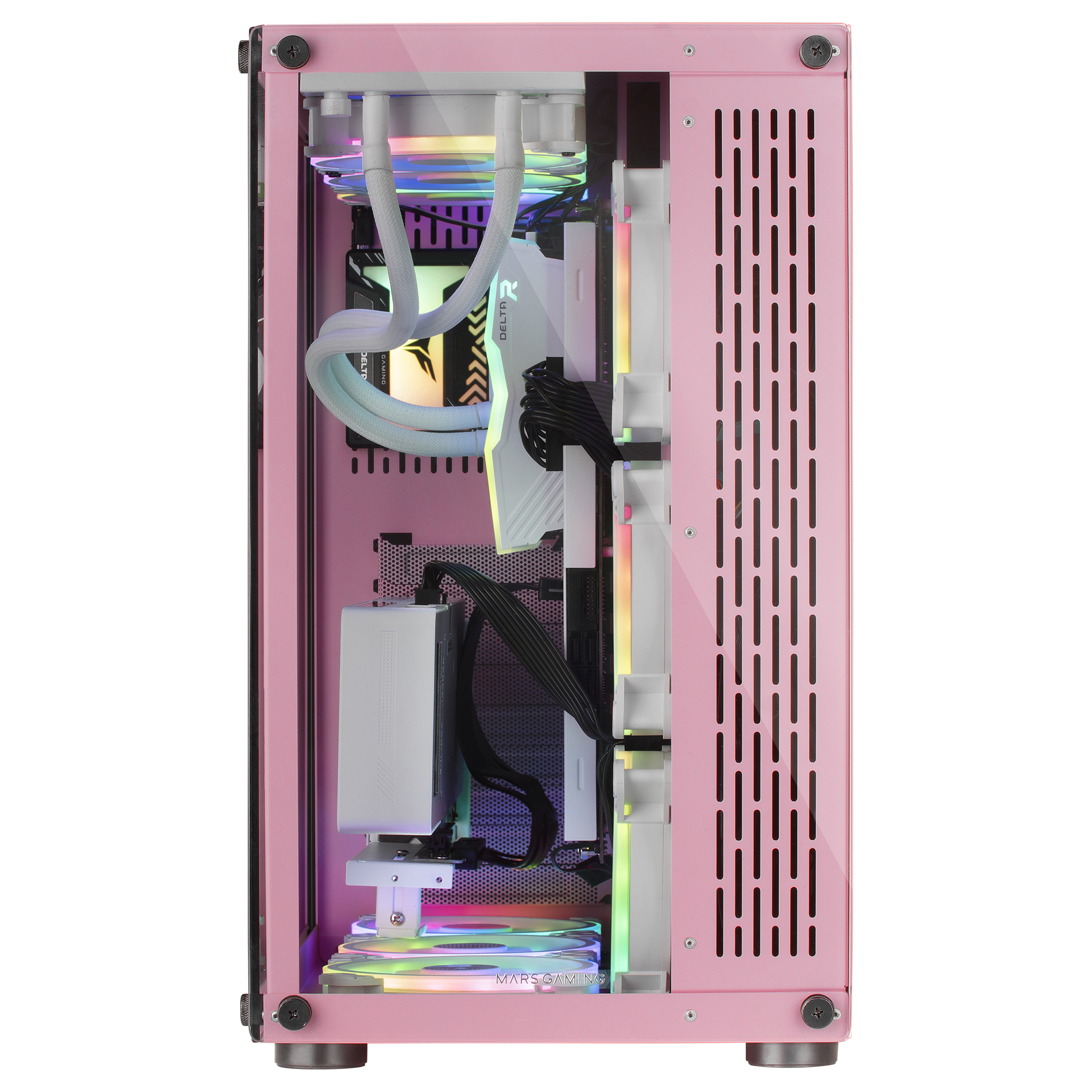 Mars Gaming MCVP PC Case XXL ATX Double Window Tempered Glass Pink – image 2