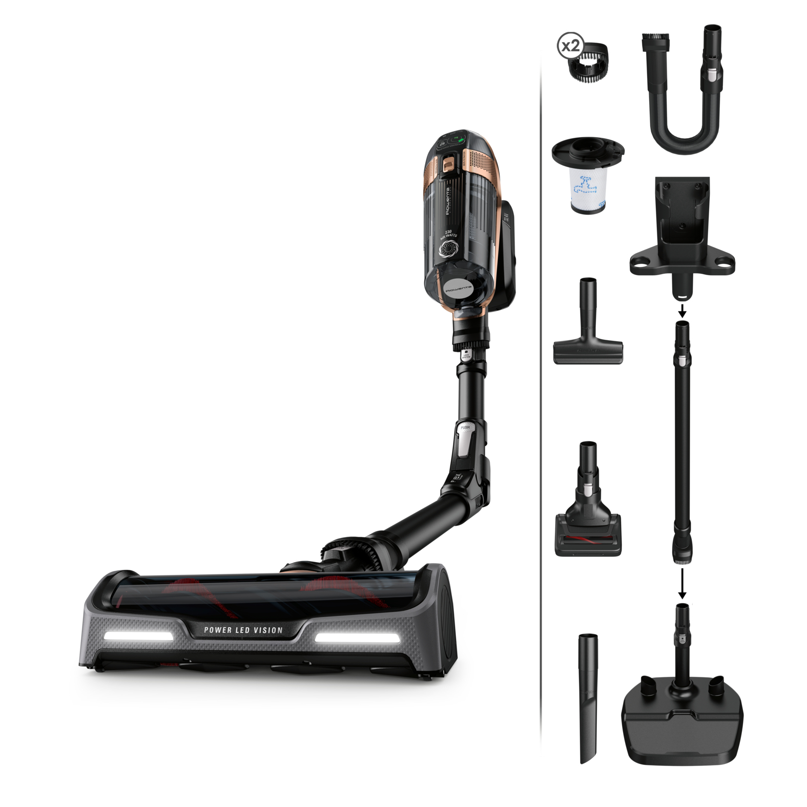 Rowenta X-Force RH99F1 2-in-1 stick vacuum Battery Dry HEPA Bagless