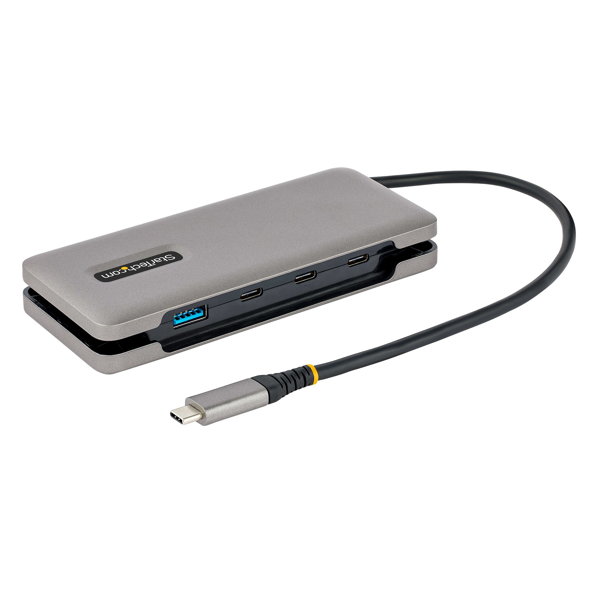 StarTech.com 4-Port USB-C Hub, 1x USB-A and 3x USB-C Ports, USB 3.1 10Gbps, Bus Powered, USB Type C Hub with 9.8in (25cm) Wrap-Around Cable, Portable USB-C to USB-A Hub - USB Expansion Hub (HB31CM1A3CB) - Hub - 1 x USB 3.2 Gen 2 + 3 x USB-C 3.2 Gen 2 - desktop