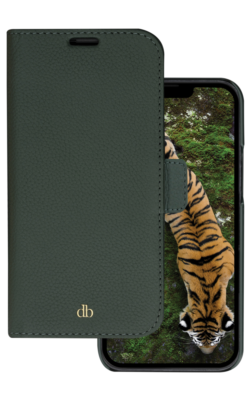 dbramante1928 New York - Flip cover for mobile phone - pebbled full-grain sustainable leather - evergreen - for Apple iPhone 14 Pro Max