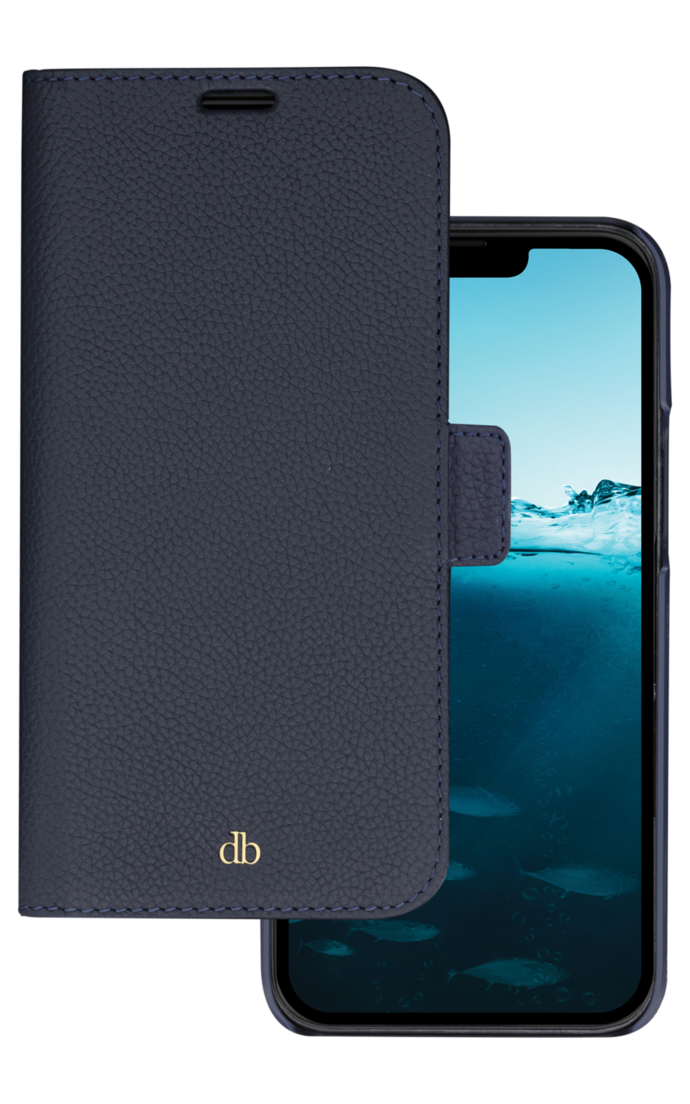 dbramante1928 New York - Flip cover for mobile phone - pebbled full-grain sustainable leather - pacific blue - for Apple iPhone 14 Pro Max