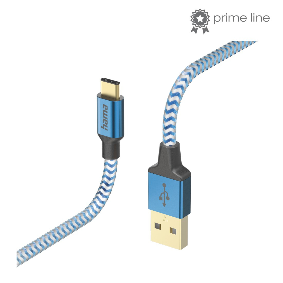 REFLECTIVE CABLE USBA  USBC 1.5M BLU