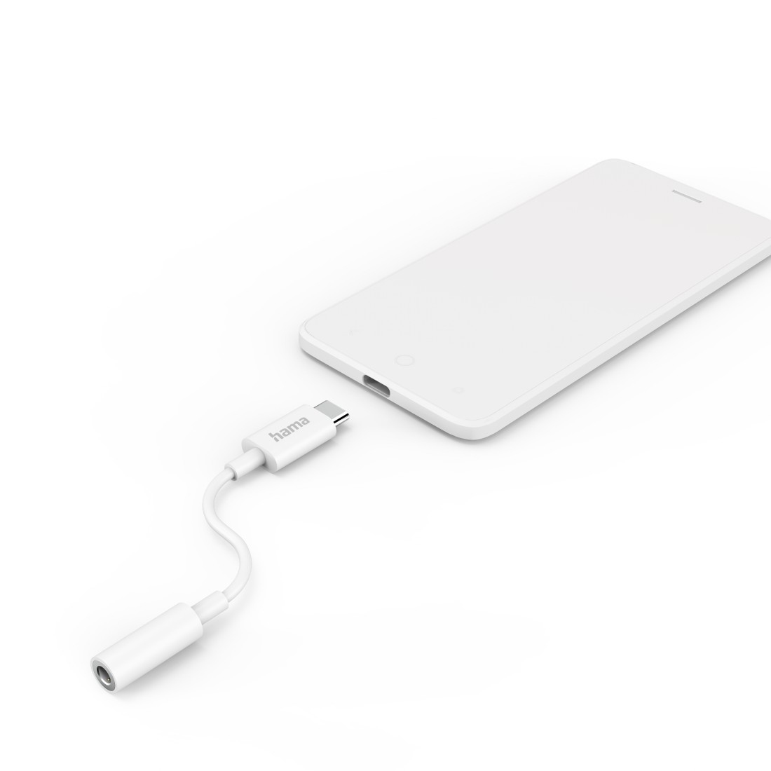 صورة كابل صوت Hama 00201524 USB-C ذكر إلى 3.5 مم أنثى، أبيض