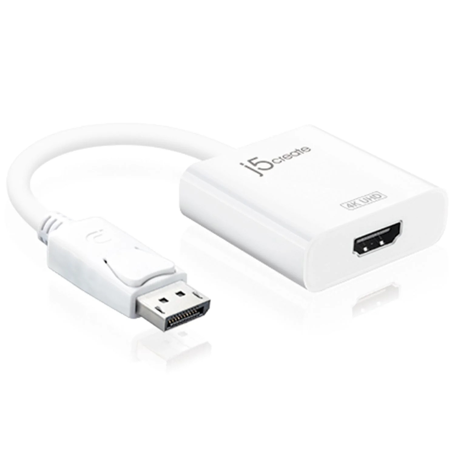 j5create JDA158 DisplayPort - 4K HDMI Aktif Adaptör, Beyaz