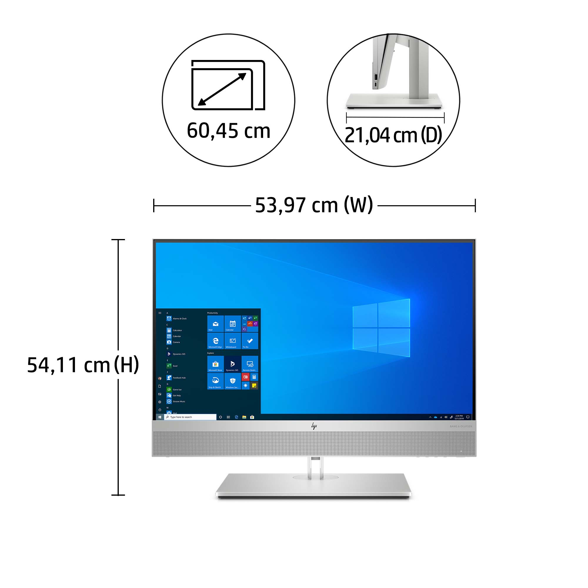 HP EliteOne 800 G6 Intel® Core™ i7 i7-10700 60.5 cm (23.8″) 1920 x 1080 pixels Touchscreen All-in-One PC 16 GB DDR4-SDRAM 512 GB SSD Windows 11 Pro Wi-Fi 6 (802.11ax) Silver image 24