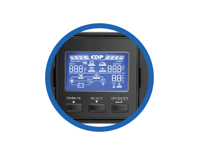 UPS CDP UPO11-1RT AX - 1000VA/900W - 4 Contactos - Doble Conversión - LCD - UPO11-1RT AX UPS CDP UPO11-1RT AX - 1000VA/900W - 4 Contactos - Doble Conversión - LCD - UPO11-1RT AX