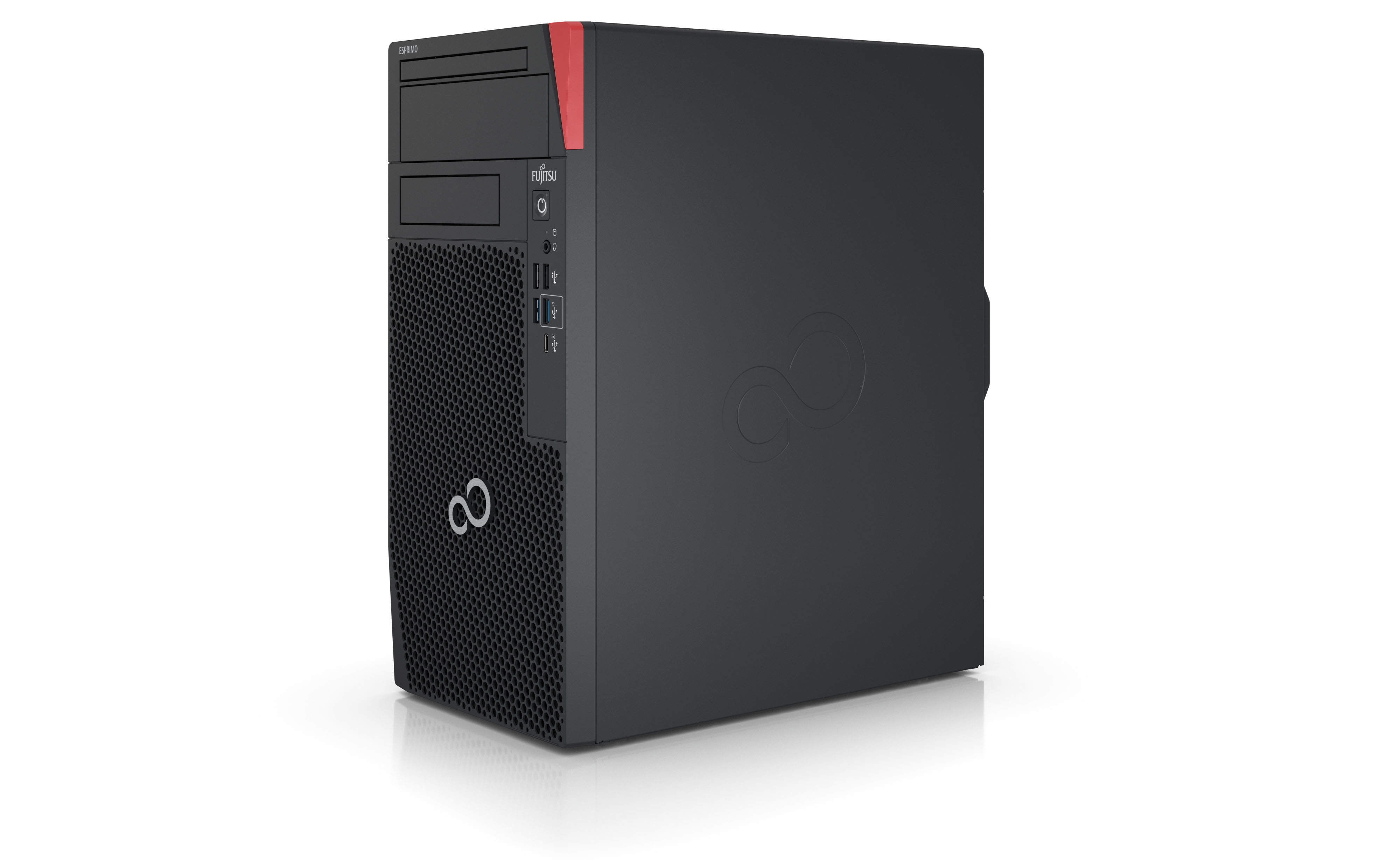 Fujitsu ESPRIMO P9012 Intel® Core™ i9 i9-12900 32 GB DDR4-SDRAM 1 TB SSD Windows 11 Pro Desktop PC Black, Red image 2