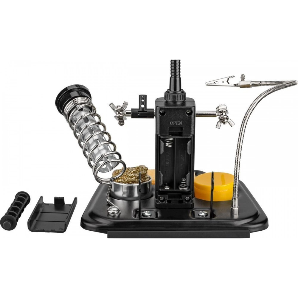 صورة مصباح تكبير Techly I-TOOL-SD-241TY بإضاءة LED، تكبير 3x، عدسة 9 سم، أسود