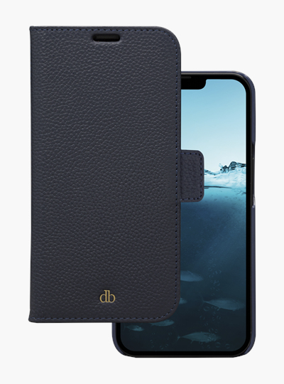 dbramante1928 New York - Flip cover for mobile phone - full grain pebble leather - pacific blue - for Apple iPhone 13