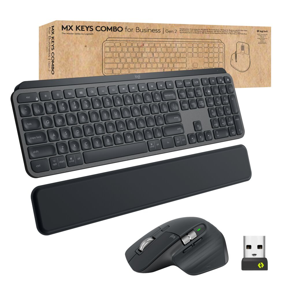 Logitech Desktop MX Keys Combo for Business Gen. 2 BOLT [DE] darkgrey BT MX Keys, MX Master 3S, MX Handballenauflage for B.