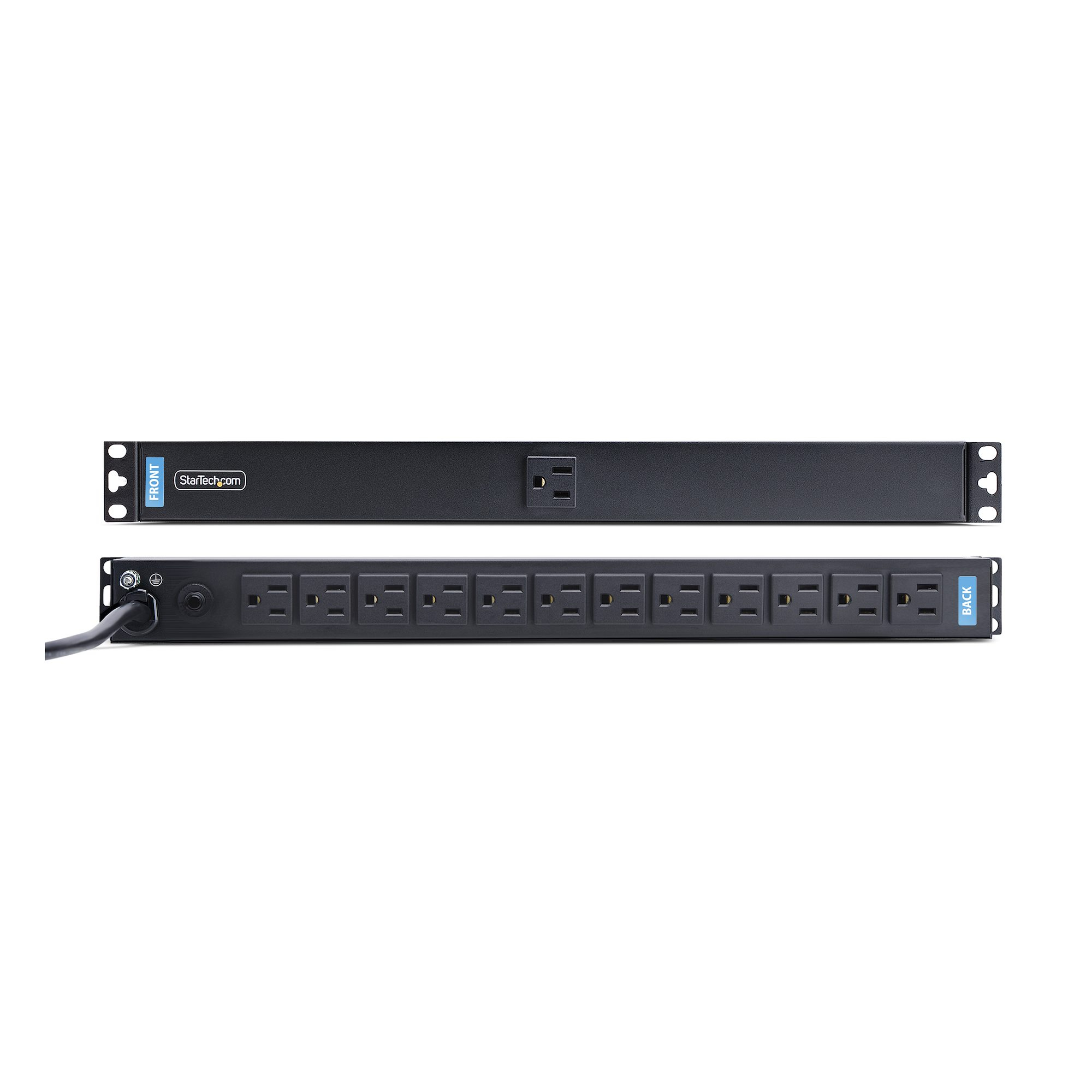 StarTech.com 13-Outlet Rackmount PDU, 1U Server Power Strip with 1x Front and 12x Rear Ports, Mounted Power Distribution Unit for 19-Inch Racks and Cabinets – image 3