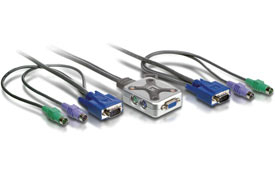 LevelOne KVM-0201 2 Port Pocket KVM PS/2