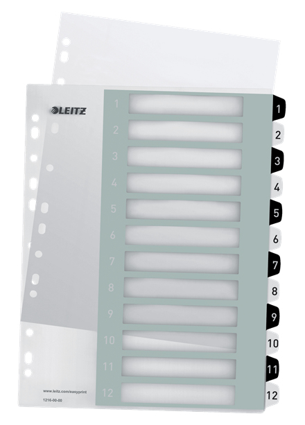Leitz WOW divisore Polipropilene (PP) Nero, Bianco